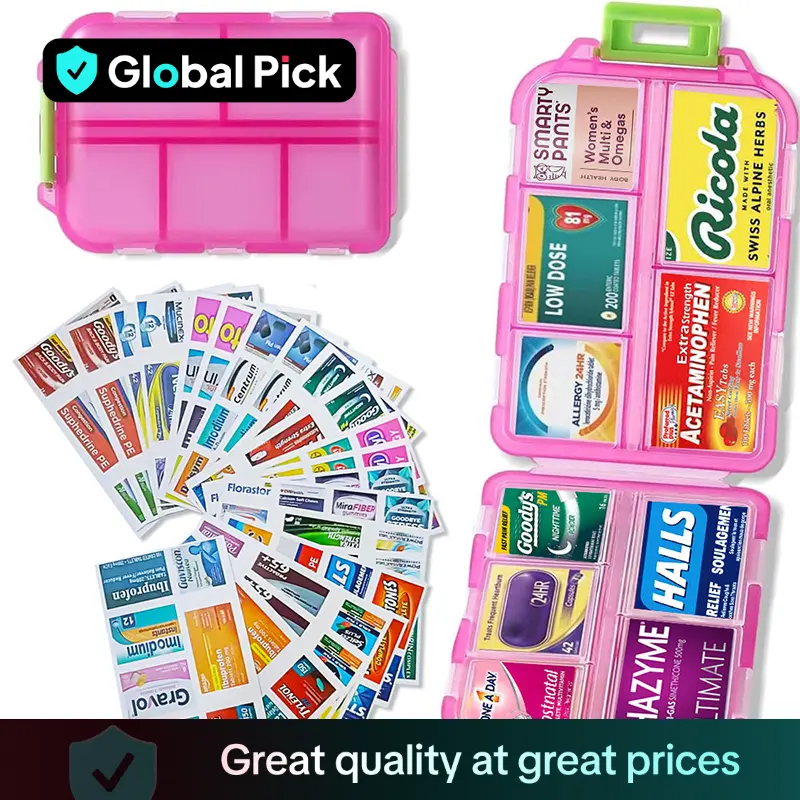 Portable Pill Storage Box with A Set Of Medicine Labels, 1/3 Counts 10-grid Mini Pill Container, Dustproof Plastic Pill Box, Medicine Storage Organize