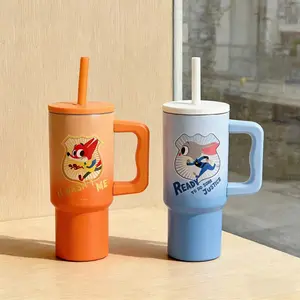 Disney Zootopia Straw Handle Stainless Steel Cup 720ml – Nick & Judy Edition