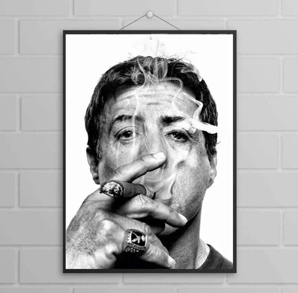 Sylvester Stallone Smoking Cigar Movie Poster