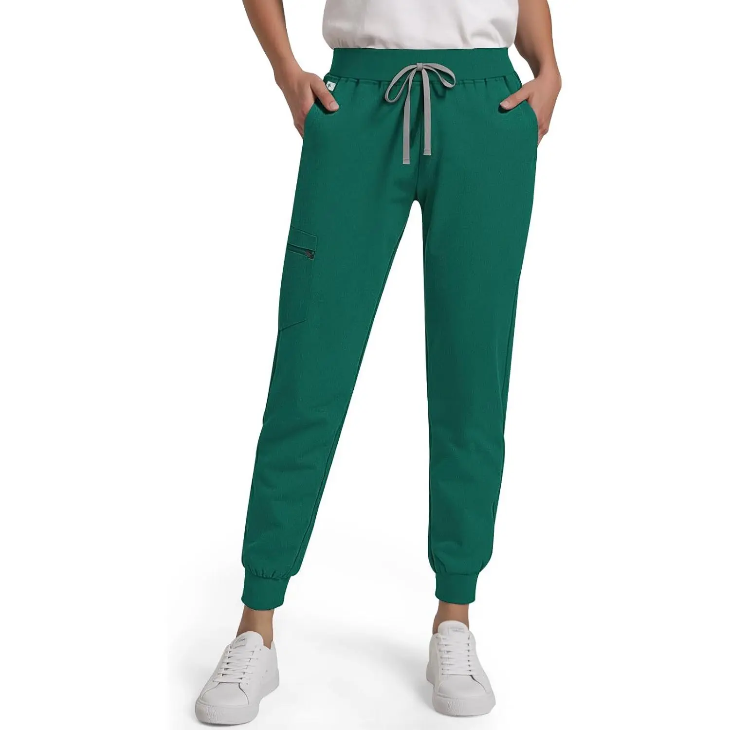 Medical Scrub Pants for Women Jogger Scrub Pants with 5 Pockets Drawstring Cargo Pants Mid-Rise Womens Scrubs PantGift.