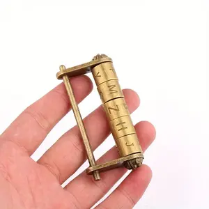 Antique Bronze Retro Combination Lock, 5 Letter Zinc Alloy Password Lock, Jewelry Box Padlock for Wooden Suitcase Drawer, Random Password