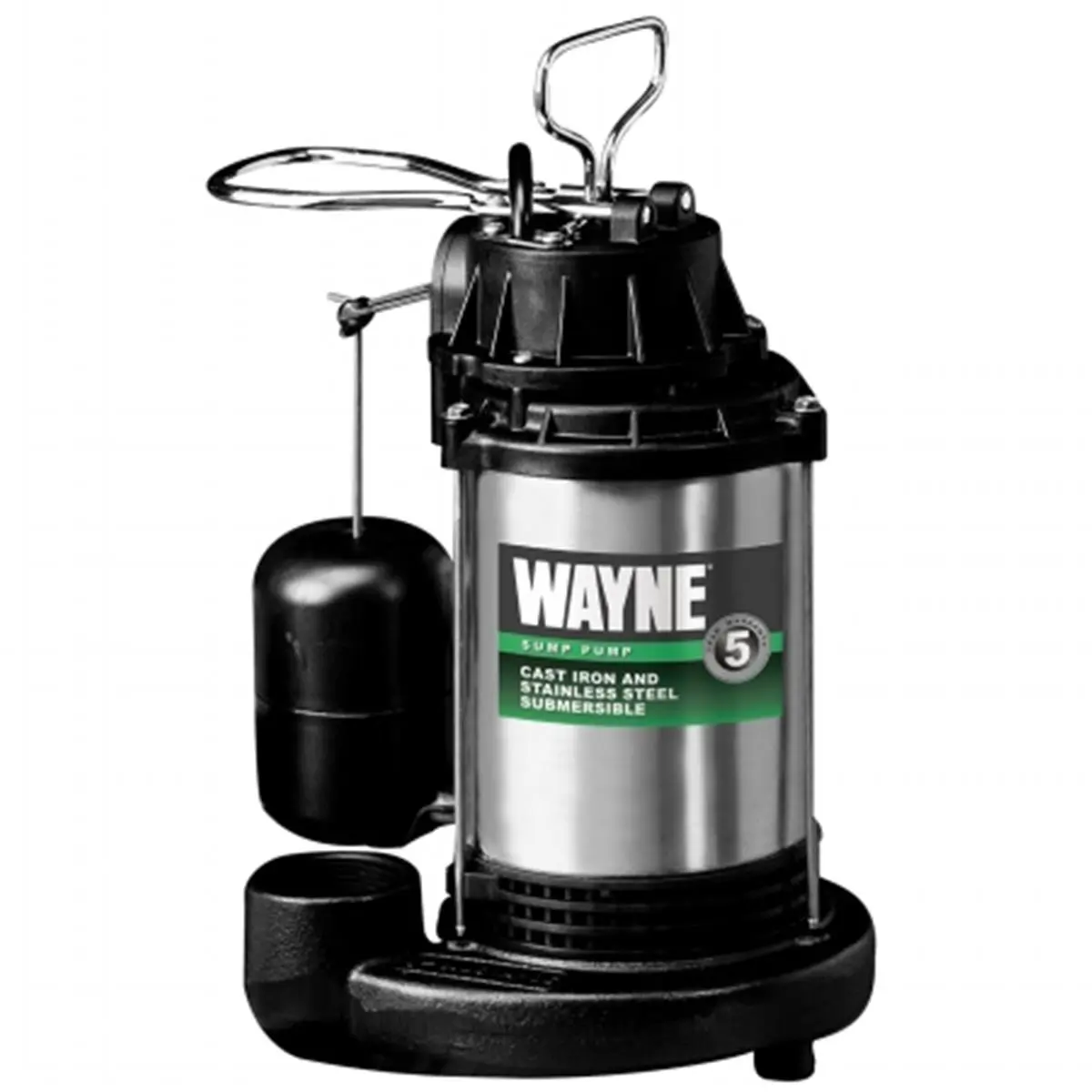 212 MAIN Wayne Water Systems CDU1000 1 HP High-Flow Submersible Sump Pump, Cast Iron & Stainless Steel Construction, Debris Filter, High GPH Capacity, 5400 Gallons Per Hour