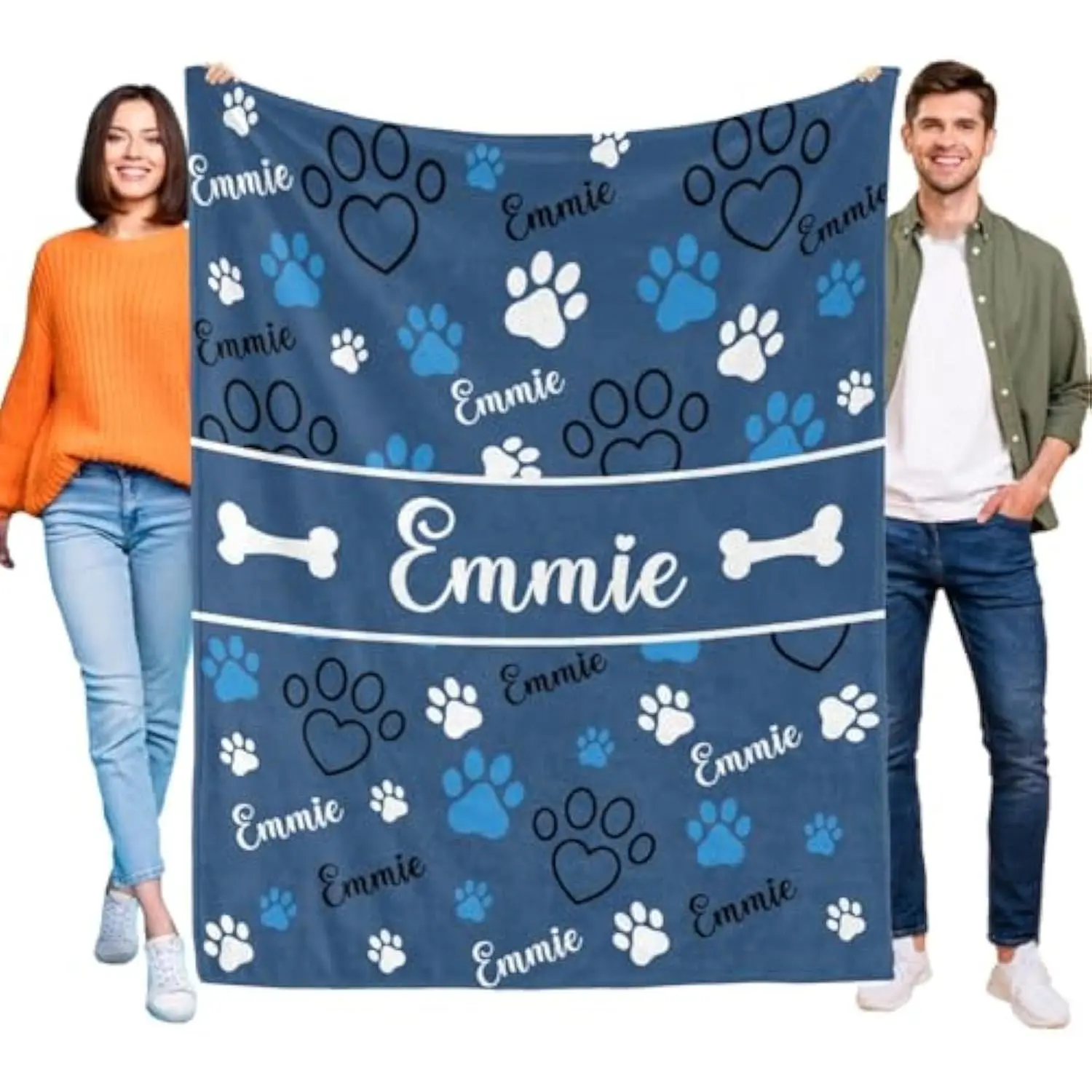 Eyesoul Personalized Dog Blankets, Custom Pet Blanket with Names, Customized Dog Blankets for Dog Lovers, Small Large Dog Blanket Pet Gifts