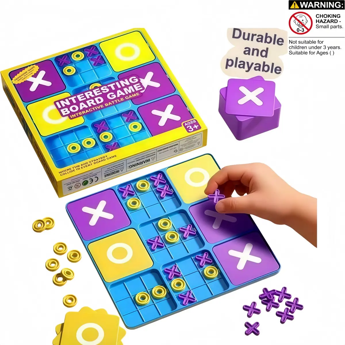 Creative Tic-Tac-Toe Puzzle Toy, Family Party Game, Family Fun Game, Parent-Child Interaction Logic Training Board Game, Kid Board Games, Perfect Birthday Gift for Kids Aged 3+