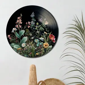 1pcsVintage Record Metal Painting (7.8x7.8 Inches) Vinyl Record Wall Decoration Suitable For Autumn Outdoor Yard, Home Office, Room, Dormitory Supplies