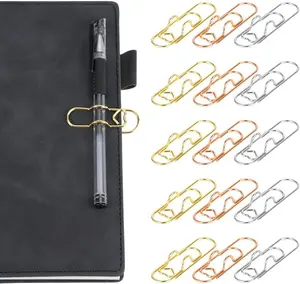 Heart Pen Clip Metal Pencil Clips 6 Pcs Rose Gold Silver Carbon Steel Paperclip Portable Large Size Holder for Notebook Book Journal Office School Accessories Style Durable
