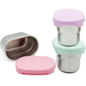 WeeSprout Stainless Steel Dip Containers, 2.7 oz – Set of 3