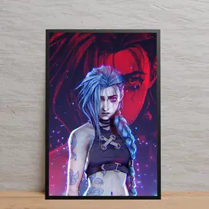 Arcane Poster, Jinx Wall Art, Vi And Caitlyn Poster Rolled Canvas Print, Room Decor, Gamer Wall Decor, Gift for Gamers 9RF