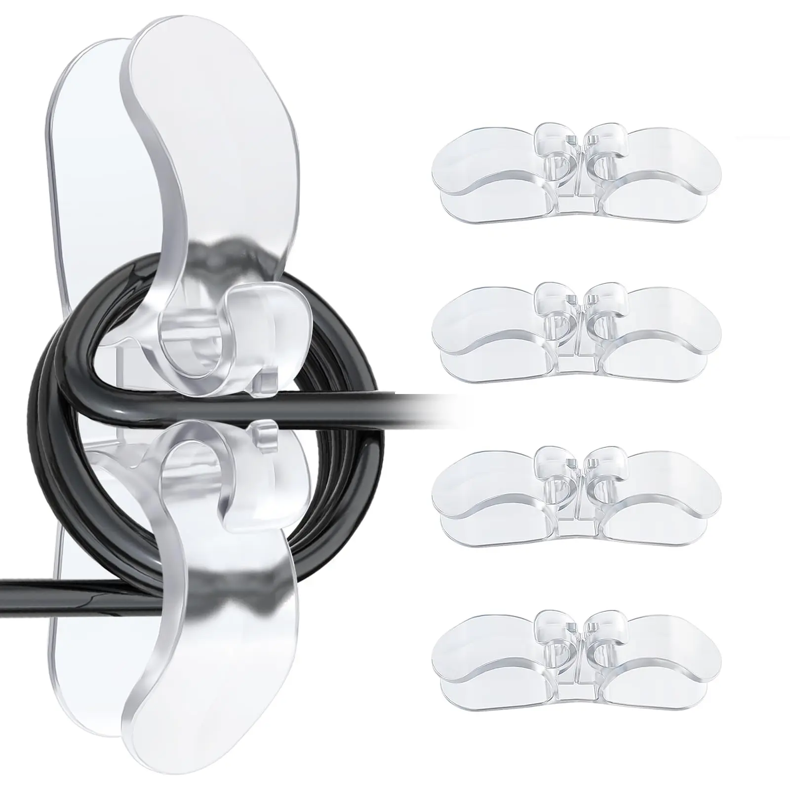 4PCS clear cord organizers for appliances, stick-on kitchen appliance cord organizer, appliance cord holder, cord wrappers, cord winder for pressure cooker, air fryer, blender, coffee maker, toaster