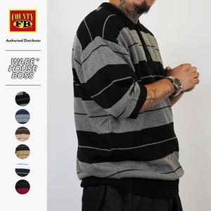 FB COUNTY Men's Charlie Brown Shirt FBCOUNTY Casual Button Up Striped Shirts Two Toned Heavyweight Polo Shirts Stylish Hip Hop Harem