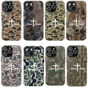 Jesus Saves Old School Duck Hunting Camo Phone Case, Pattern Bottomland, Bass Fishing, Waterfowl Camo Aesthetic For iPhone 17 16 15 14 13 12 11 and Samsung, Hunting Gifts, Unique Accessories