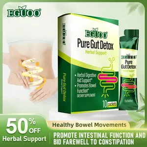 EGUOO Herbal Digestive Healthcare - Contains senna leaf and Cascara sagrada - Vegan - Lactose Free - Gut Cleanse - 10 Packets