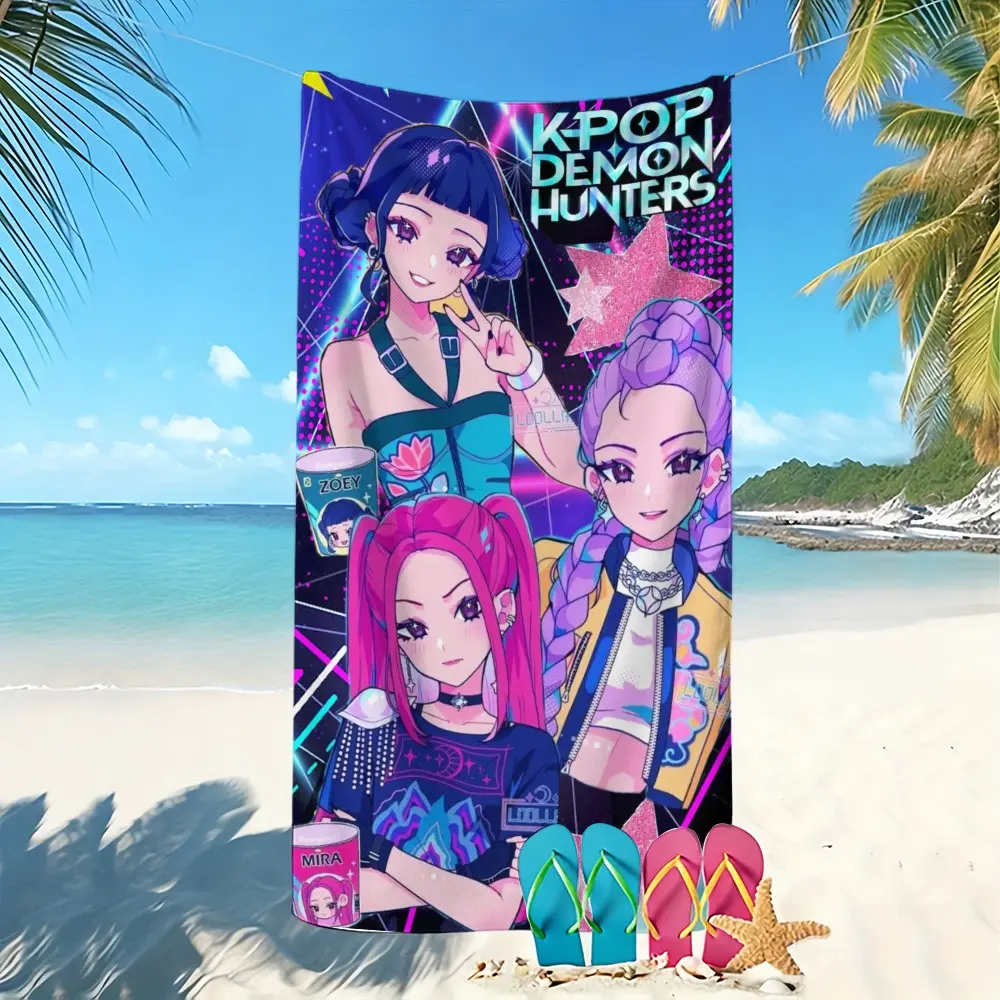 K-Pop Glitter Bath Towel, Soft Microfiber Fabric, Quick-Dry and Absorbent, Perfect for Beach Pool Bathroom, Ideal Gift