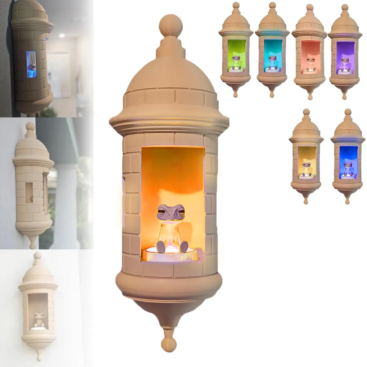 Puerto Rican Garita Wall Coqui Lamp – Multi-Color LED Night Light for Indoor & Outdoor Decor