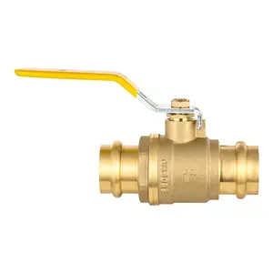 10-Pack 1" Press Ball Valve with EPDM O Ring, Yellow (Lead Free)