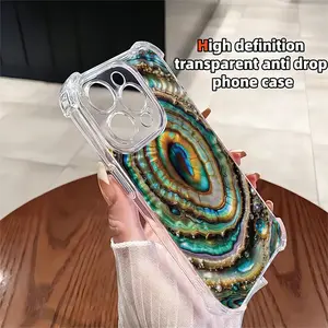 Abalone Shell Gemstone Luxury Style Phone Case for iPhone 17 AIR 17 PRO16 PRO15 PRO MAX 14 PLUS 13 PRO 12 11 PRO XS MAX X XR Plus  Shockproof Protective Cover Full Protection Anti-Drop