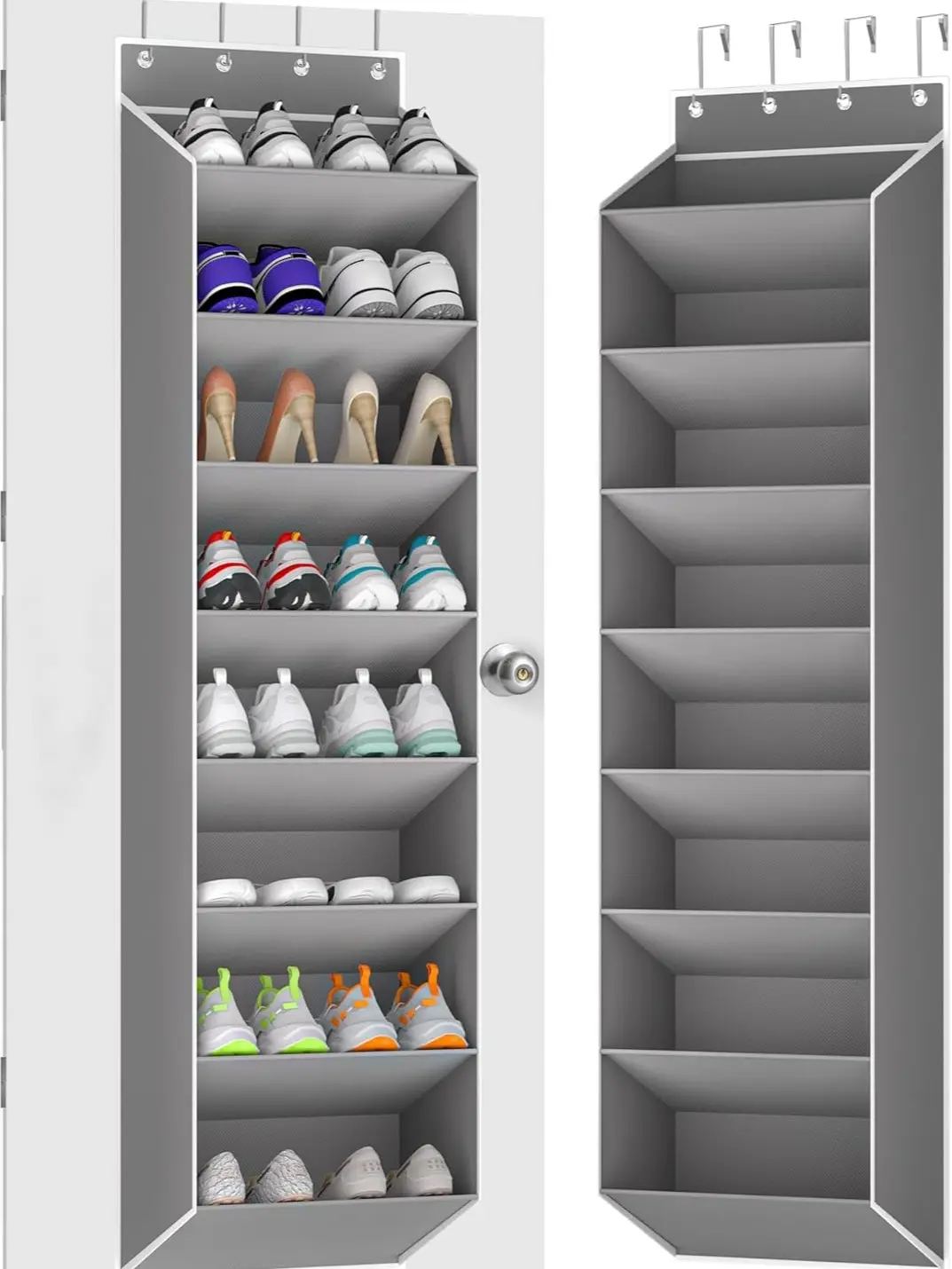 TAHAVICE Over The Door Shoe Organizer Storage Fit 16-24 Pairs Hanging Shoe Rack Organiser for Closet Door Deep Pocket Shoe Holder for Sneakers Boots Storage(