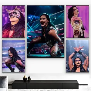 WWE Superstar Champion R-Rhea Ripley Poster Scratch-Resistant Waterproof Moisture-Proof Durable HD Sticky Graphic Prints Poster Suitable For Corridor Living Room Bedroom Cafe Bar Decoration & Gift Giving