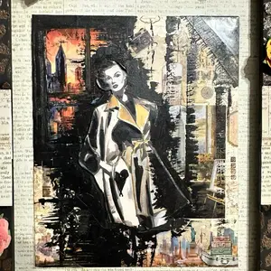 Cities - 13 x 11 Mixed Media Framed