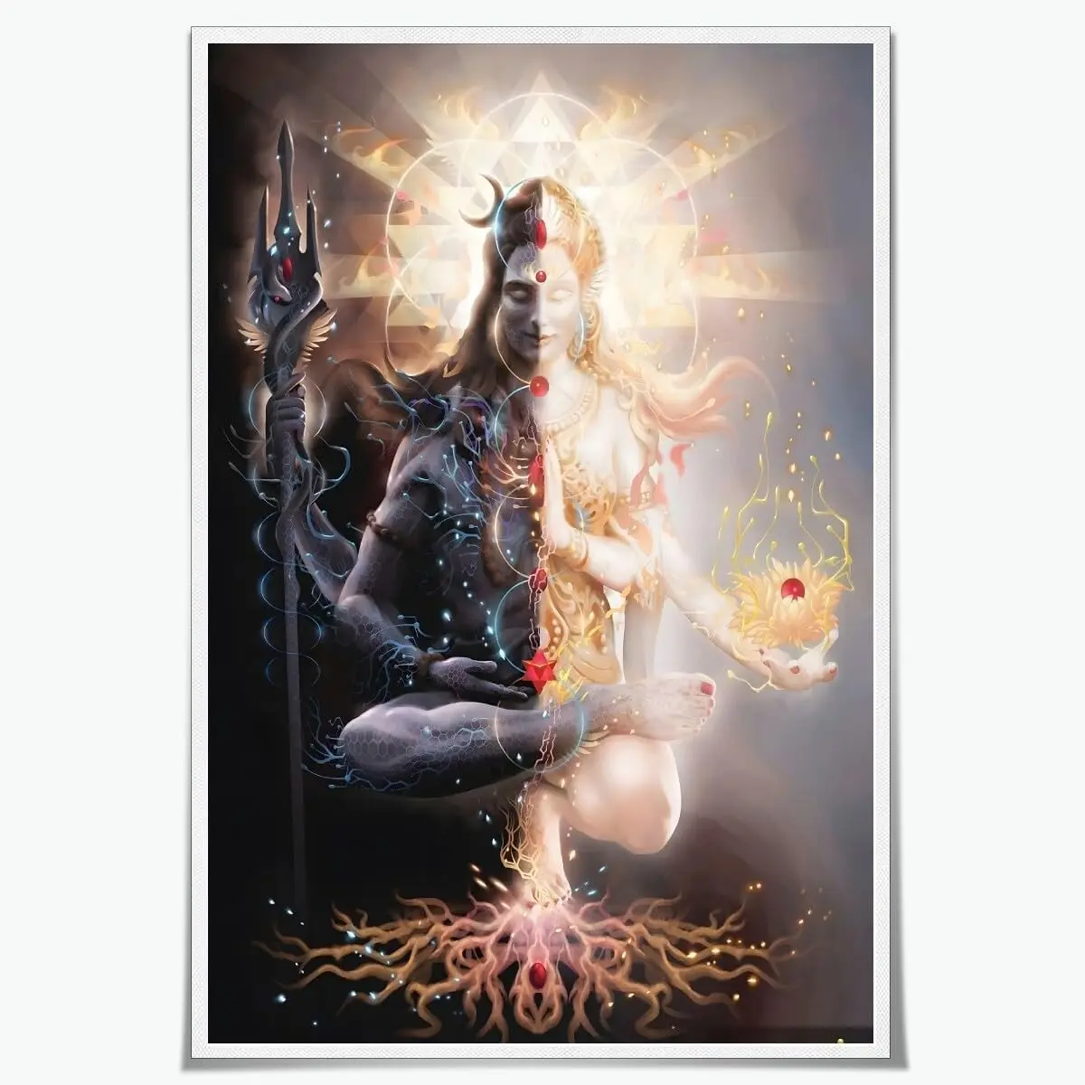 Hindu God Shiva and Shiv Shakti Poster Pictures Print Wall Art for Living Room Bedroom Decor
