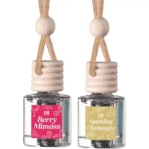 CANDECraftCo Car Air Hanging Fragrance Oil, Car Auto Freshener for Essential Oils, Scents Fragrance Aromatherapy Automobile Diffuser, Long Lasting (Berry Mimosa + Champagne)