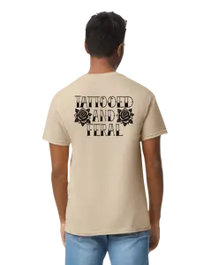 Tattooed and Feral Roses Tattoo funny Tshirt gothic style  Clothes Halloween