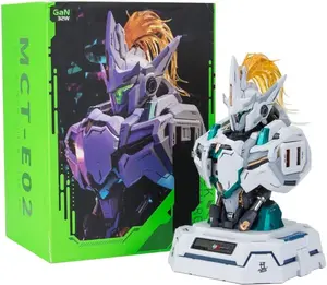 Lancelot Mecha Charging Dock, 1/72 Scale Knight-Style Charger with LED Base, 5-Port Fast Charging Station, Car Dashboard & Desktop Ornament, Valentine’s Gift for Him