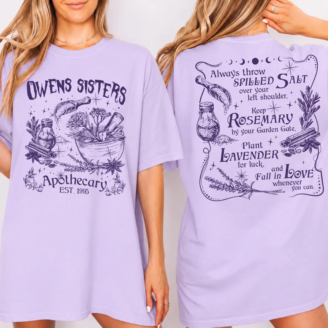 Comfort Colors Salt Rosemary Lavender Love Shirt, 2-Sided Practical Magic TShirt, Magic Spell Tee, Apothecary Shirt, Owen Sister, Witch Fan Shirt