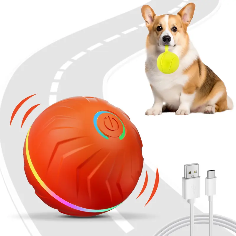 Automatic Interactive Dog Ball - Smart Electric Toy with Random Jumping & Rolling, USB Rechargeable Chew Toy for Small/Medium/Large Dogs - Puppy Entertainment Essential