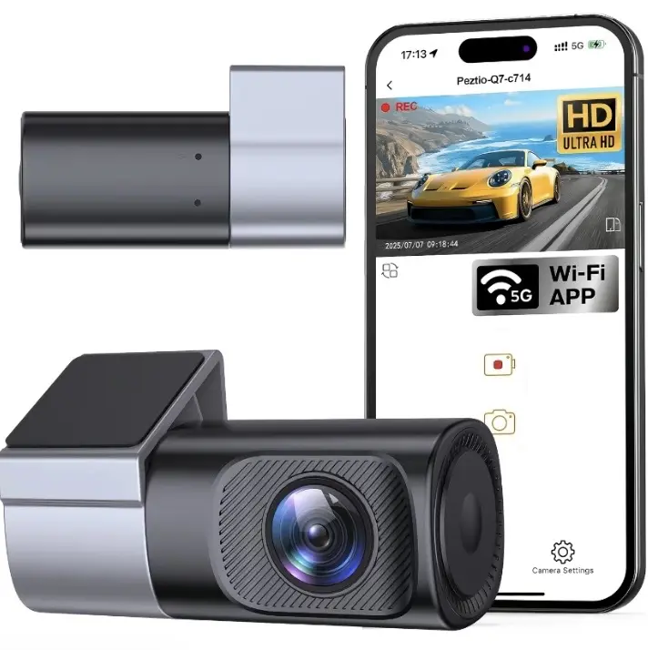 1080P Dash  FHD Ultra Slim Wired  Driving Recorder 5G WiFi App Control 24 Hour Parking Mode Loop Recording Included Quad HD Hidden  Camera  Accessories  Gadgets Vehicle  Road Trip Essentials  Interior Accessories For All sohochic