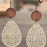 Women's Elegant Hollow out Water Drop Shape Dangle Earrings, 1 Pair Trendy Vintage Retro Dangle Earrings, Chic Gorgeous As Gift for Girlfriend, Dangle Earrings Jewelry