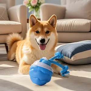 Interactive Dog Toys, Newly Upgraded Interactive Training Ball, Interactive Dog Ball for Medium/large Dogs, Automatic Moving Dogs Toy, USB Rechargeable Blue