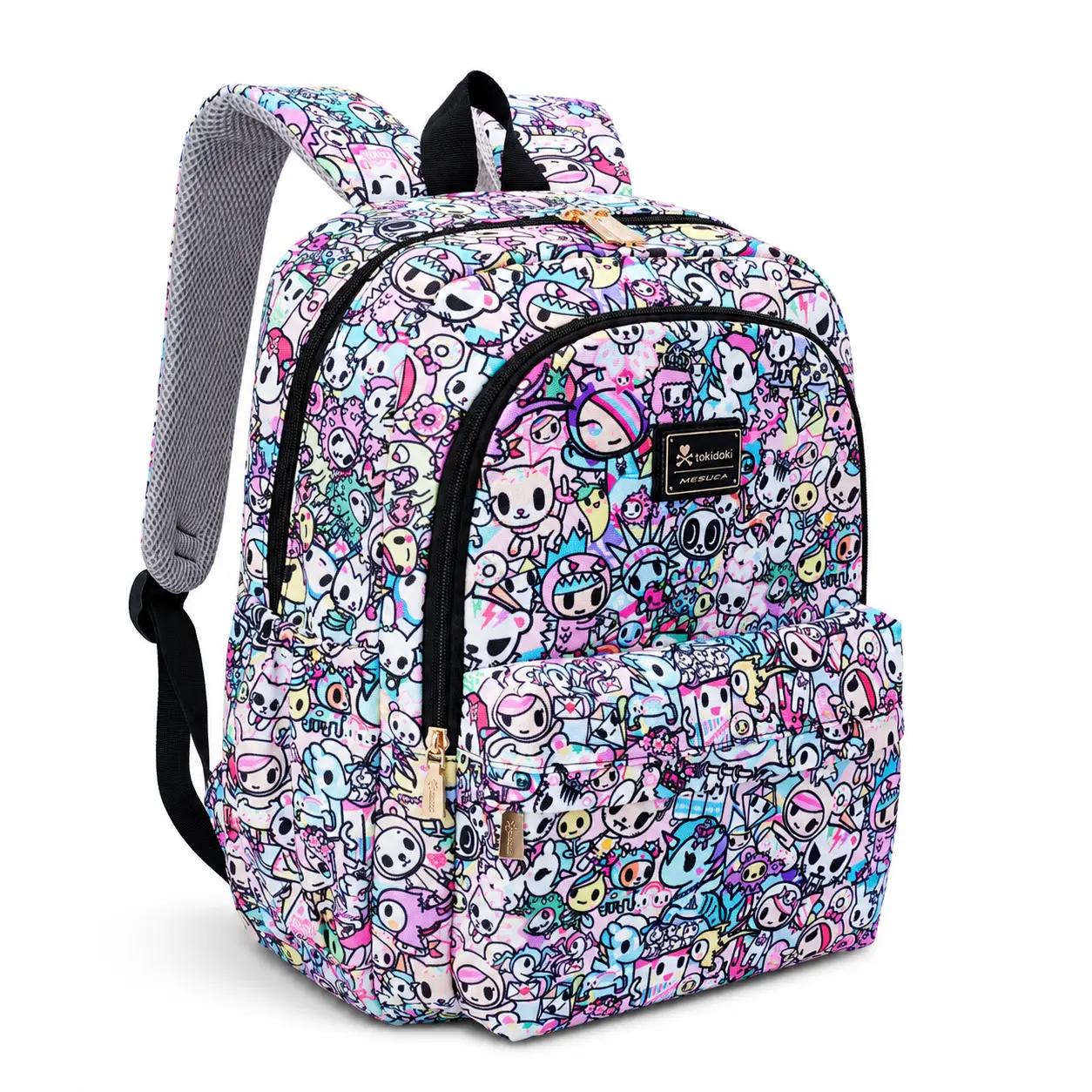 tokidoki School Backpack for Girls Cute Cartoon Laptop Backpack Casual Bookbags Lightweight Cloth Canvas School Bag Daypack Handbag(Colorful)