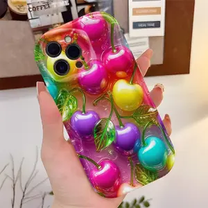 Colorful Cherry 2D Phone Case, Durable Protective Cover for iPhone 6-17 Pro Max, Perfect Gift for Holidays and Special Occasions