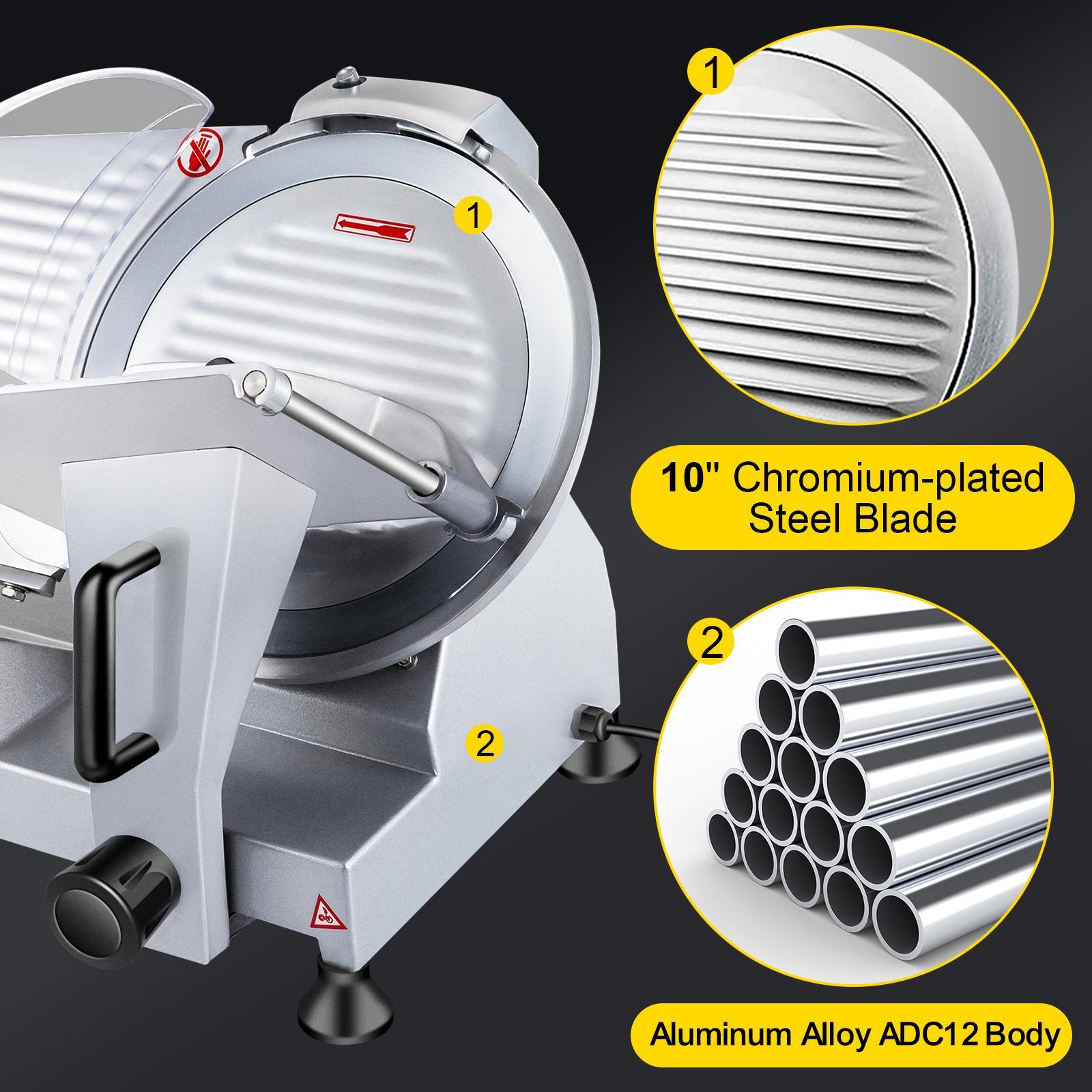 【Spotlight Day】VEVOR 240W Commercial Meat Slicer, Electric Deli Food Slicer, 10" Carbon Steel Blade Electric Food Slicer, 350-400RPM Meat Slicer, 0 - 0.47 inch Thickness Adjustable for Commercial and Home Use 【Spotlight Day】VEVOR 240W Commercial Meat Slicer, Electric Deli Food Slicer, 10" Carbon Steel Blade Electric Food Slicer, 350-400RPM Meat Slicer, 0 - 0.47 inch Thickness Adjustable for Commercial and Home Use