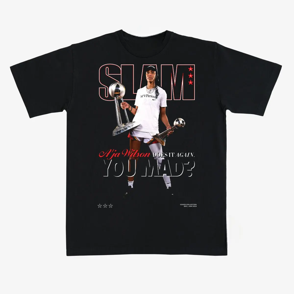 A'ja Wilson Basketball Streetwear Tee – Vintage Editorial Graphic T-Shirt, Court-Inspired Style