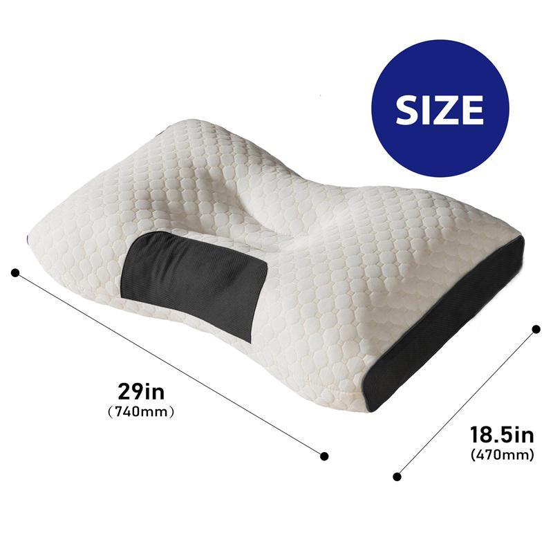 UFIST Neck Massage Couple Pillows - Adjustable ergonomic orthotic support, high-quality soft pillow core, detachable knitted pillowcase, relieves neck pain , aids sleep.Ergonomic Height for Optimal Cervical Support