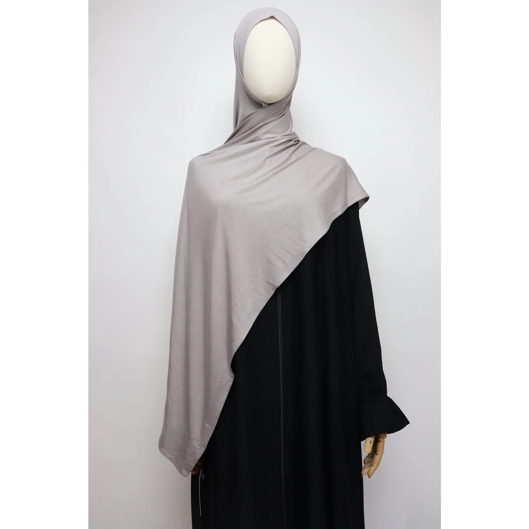 Premium Bamboo Jersey Hijab - Stone Gray
