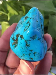 Blue Turquoise Crystal Healing Stone, Polished Specimen for Collection & Education, DIY Jewelry Making Accessories, Decor