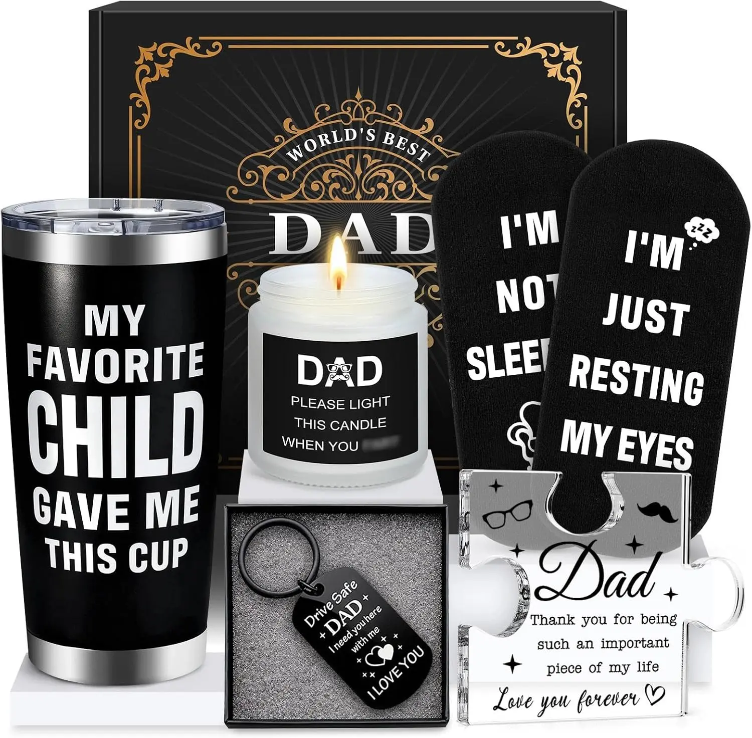 Gifts for Dads Birthday Funny Dad Gifts from Daughter Son Kids Cool Father Happy Birthday Gift Ideas for Dads Presents Basket for Best Dad Ever, Daddy Father Gift Stuff for Christmas, Fathers Day Pradnel