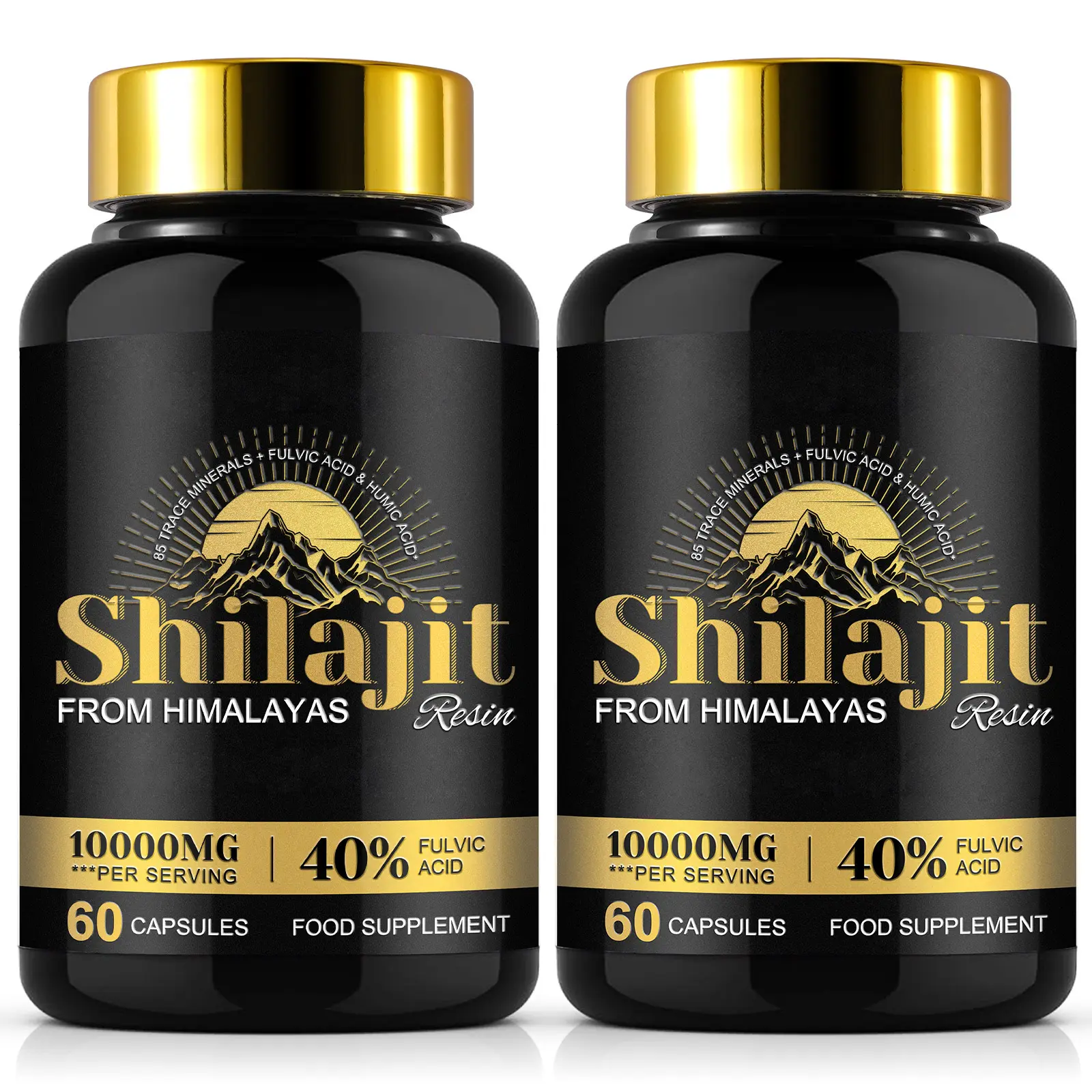 Acentiallabs Himalayan Shilajit Resin Dietary Supplement Capsules, 60 Count, 10000mg Per Serving, 40 Fulvic Acid, 85+ Minerals & Vitamins, Energy Enhancer for Adults - Healthcare