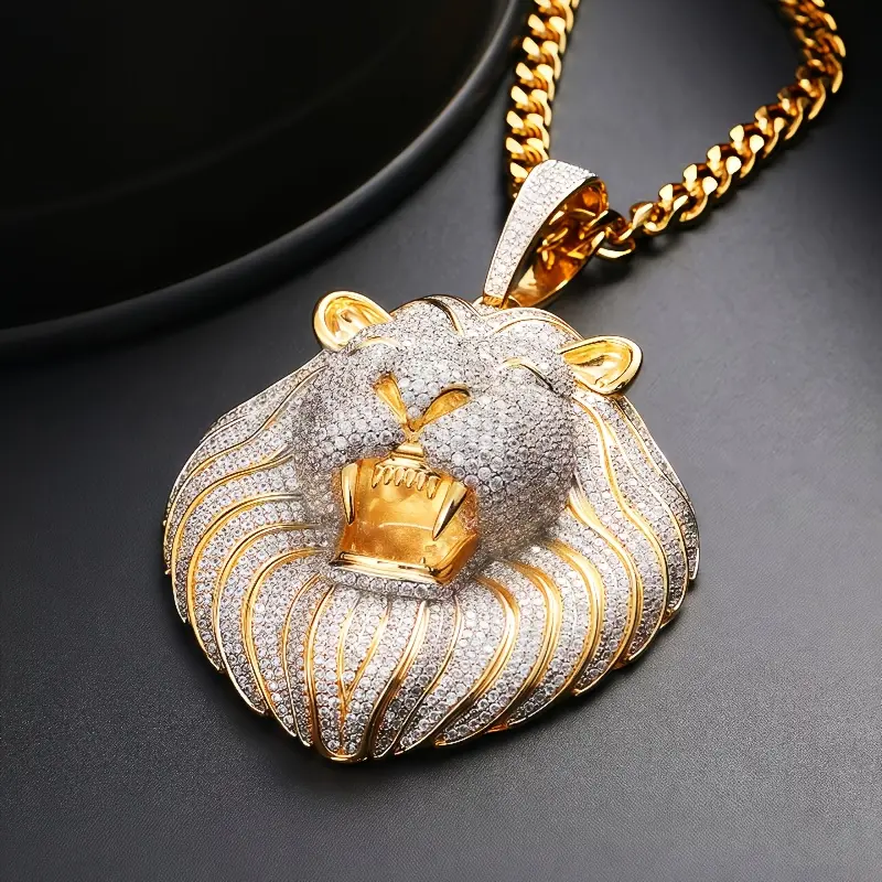 Punk rock hip hop lion pendant necklace, perfect for everyday, perfect gift for Valentine's Day, hip hop accessories | bold necklace | durable alloy