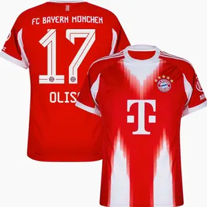Olise 17 Unisex Red Soccer Jersey Personalized Name & Number Football Shirt Unisex Breathable Fan Style Tee 2025/2026 Home