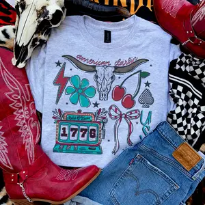 American Darlin’ Collage shirt, vintage western graphic tees, western outfits women, women's graphic tees, western clothing, cowgirl outfits stuff, country concert outfits, western tops clothes