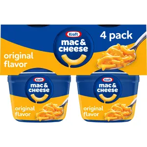 Kraft Original Mac & Cheese Dinner Cups 4 ct Pack 2.05 oz Microwavable Quick Comfort Food for Kids & Adults