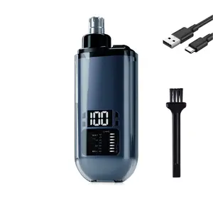 Ear and Nose Hair Trimmer Clipper - Painless Eyebrow & Facial Hair Trimmer for Men Women Cordless Battery Operated IPX7 Waterproof 360 Degree Rotating System Double Edged Blades