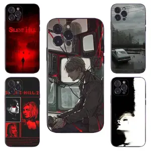 Game S-Silent Hill 2 Phone Cases For iPhone 17 Promax Pro Air 16 Plus 15 14 13 12 11 Black TPU Shockproof Protective Cover Gift For Birthday Christmas Halloween