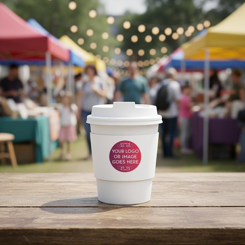 Custom Coffee Cup Sleeves - Your Logo & Image for Weddings & Events 8 oz & 10-16 oz Eco-Friendly Paper Sleeves for Coffee Bars and Favors