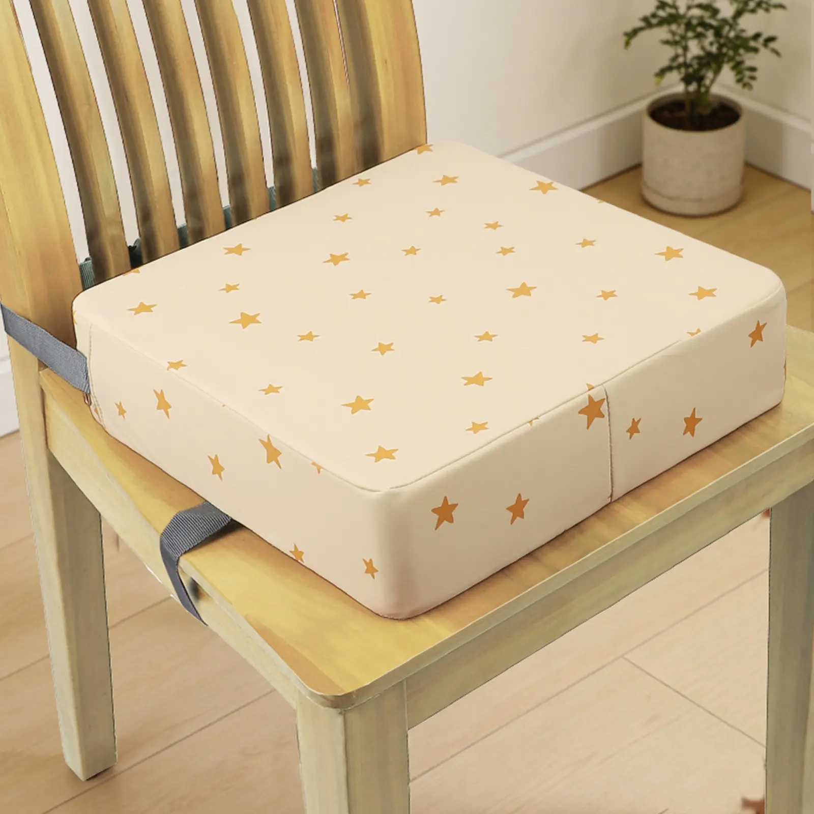 Portable PU Waterproof Booster Seat Cushion, Adjustable Height Dining Chair Pad, Durable & Comfortable for Kids, Star