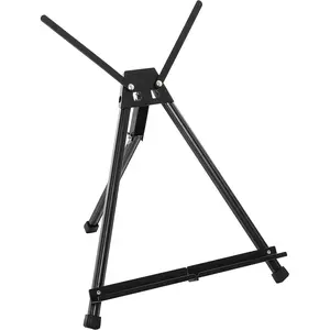 15 to 21-Inch Adjustable Portable Black Aluminum Tripod Tabletop Easel for Painting, Art Easel Stand for Sign Display, Painting Canvas and Whiteboard